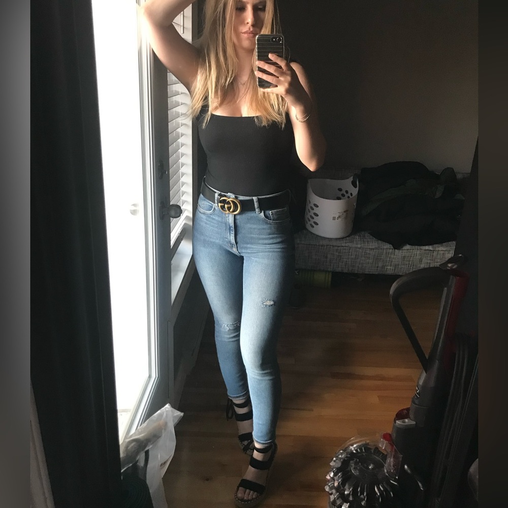 Zara high waist skinny jeans w/ rips
